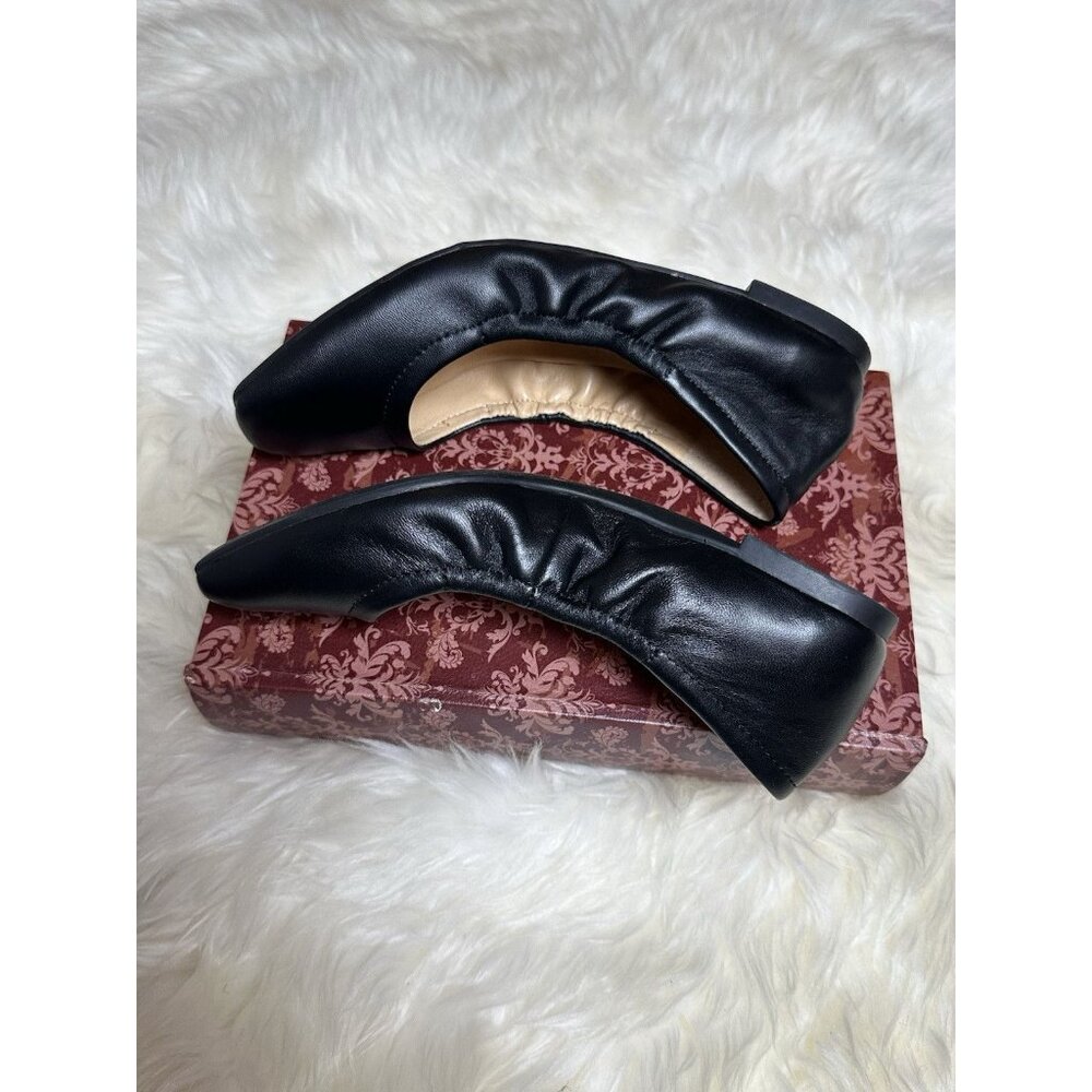 Jessica Simpson Sandaze Black Leather Slip on Travel Flat Size 5 1/2 M (36) - Picture 6 of 9